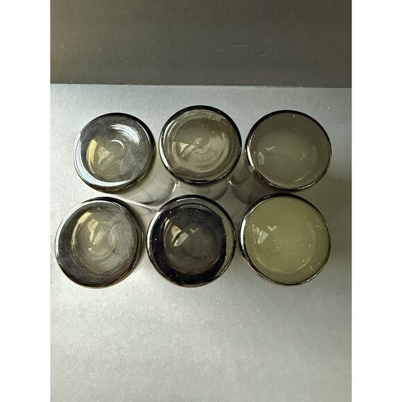 Vintage Smoke Glass Tumbler High Ball Ice Tea Cocktail Barware MCM Set (6) - Picture 2 of 5